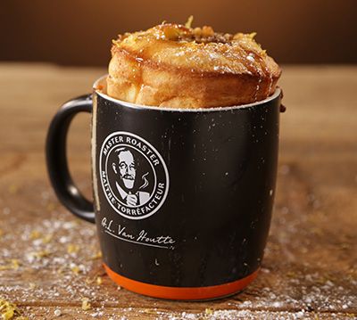 Coffee Dutch baby pancake in a mug