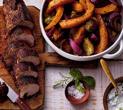Mexican-Style Pork Tenderloin with Roasted Vegetables