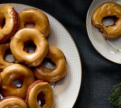 Coffee-Glazed Coffee Donuts